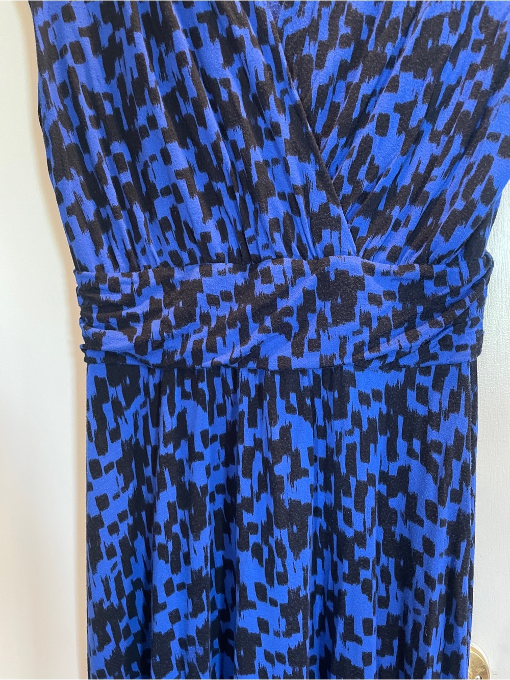 APT. 9 Blue Patterned Maxi Dress asymmetrical bottom  size M - Picture 3 of 7